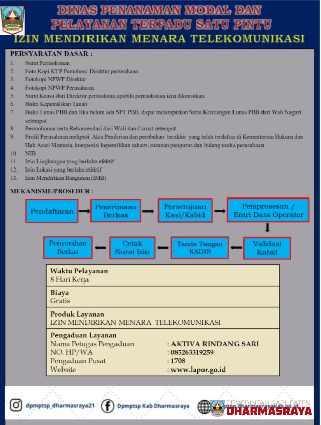 IZIN MENDIRIKAN MENARA DAN TELEKOMUNIKASI