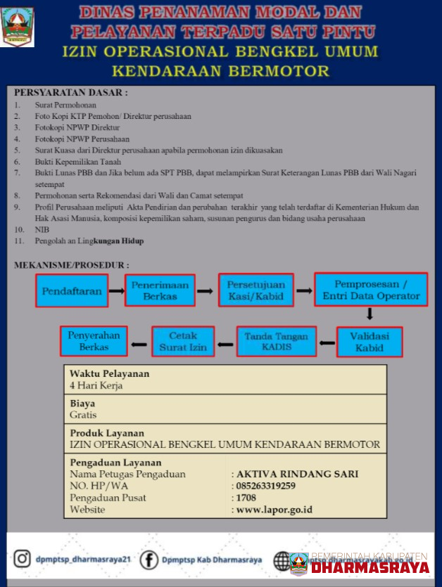 IZIN OPERASIONAL BENGKEL UMUM KENDARAAN BERMOTOR