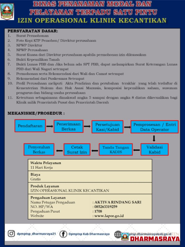 IZIN OPERASIONAL KLINIK KECANTIKAN