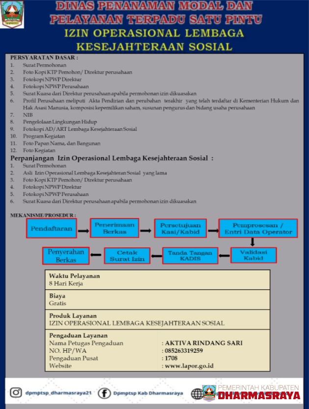 IZIN OPERASIONAL LEMBAGA KESEJAHTERAAN