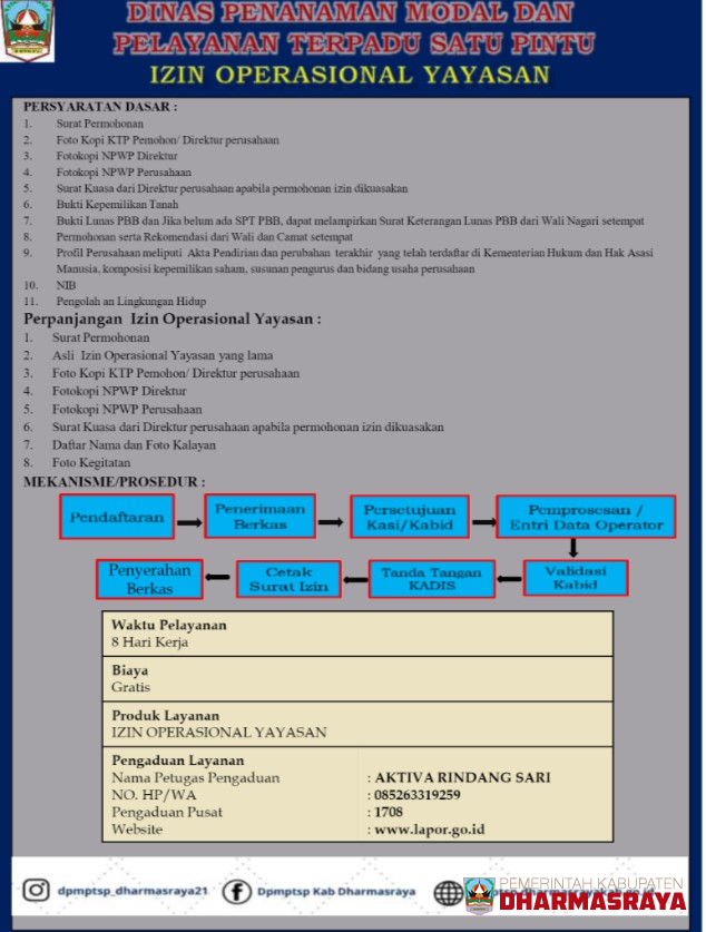 IZIN OPERASIONAL YAYASAN