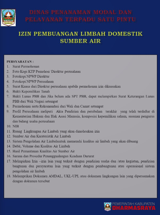 IZIN PEMBUANGAN LIMBAH DOMESTIK