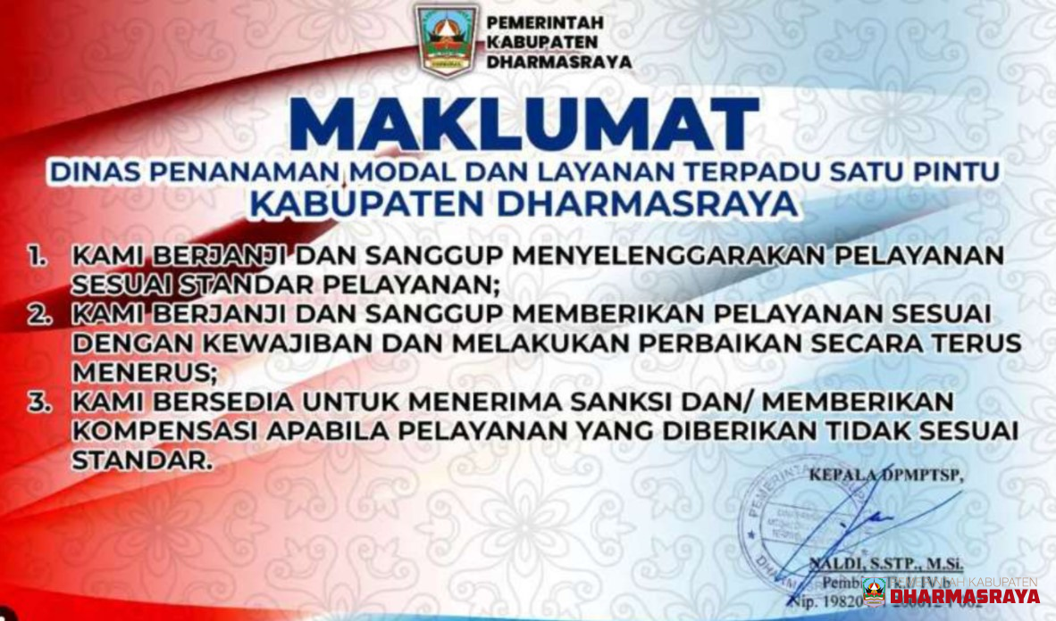 MAKLUMAT PELAYANAN DPMPTSP